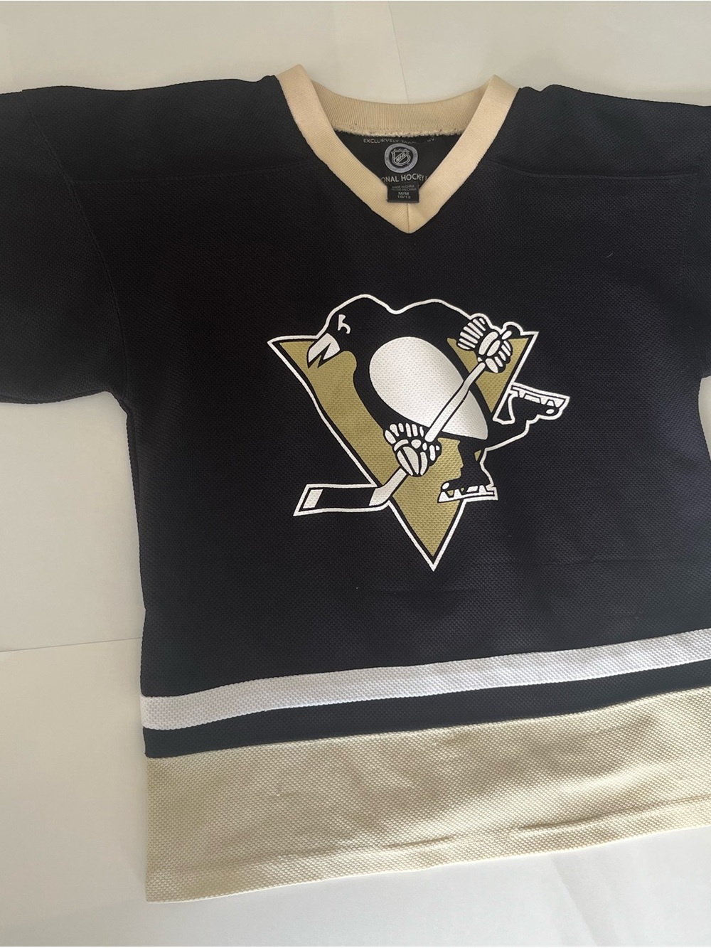 Kids Hockey Jersey - Black & Gold Penguin Logo
